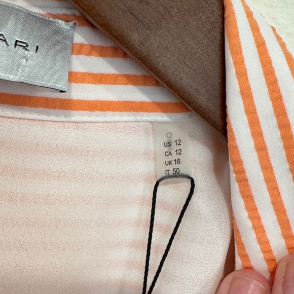 Elie Tahari Peach Striped Midi Dress - Picture 5 of 9